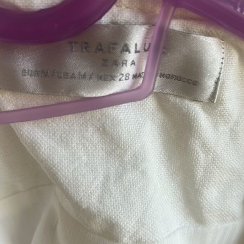 Linen biker jacket Zara M like new, white, silver buttons and zipper
