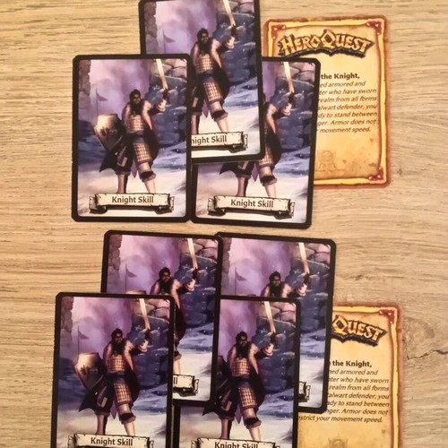 HeroQuest Knight Hero expansion like new with 7 skill cards
