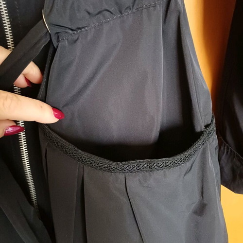 Black midi coat Viva avant-garde design with balloon, like new, size M
