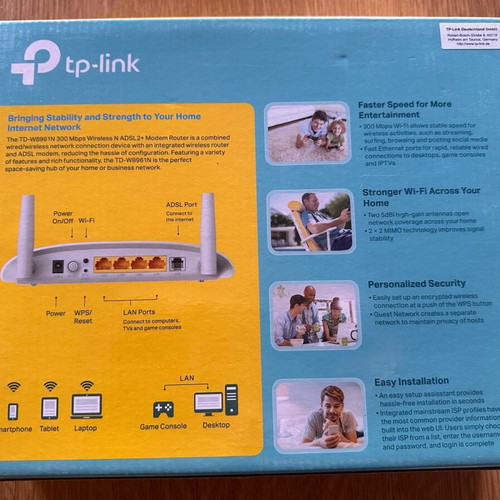 TP-Link TD-W8961N ADSL2+ Wi-Fi modem router like new