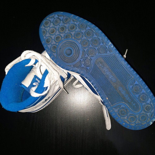 Adidas women's boots like new, athletic style, size 38, white and blue