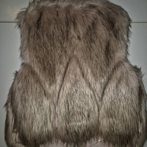 Sleeveless vest in faux fur like new, dusty pink, size S