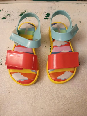Mini Melissa girls' sandals used, size 30, yellow and turquoise