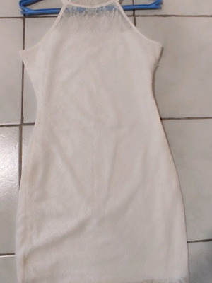Terranova mini dress lace used, white size M