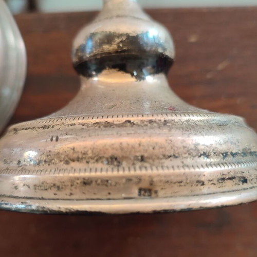 Pair of 925 Silver Vintage Candlesticks, 20 cm