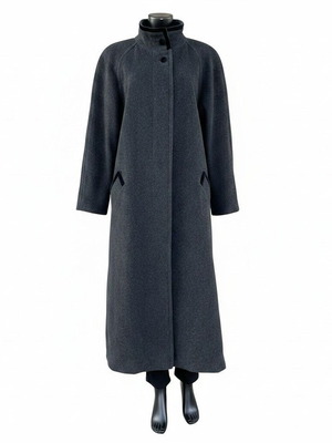 Petite Mademoiselle wool with cashmere coat like new, gray and black, size XL