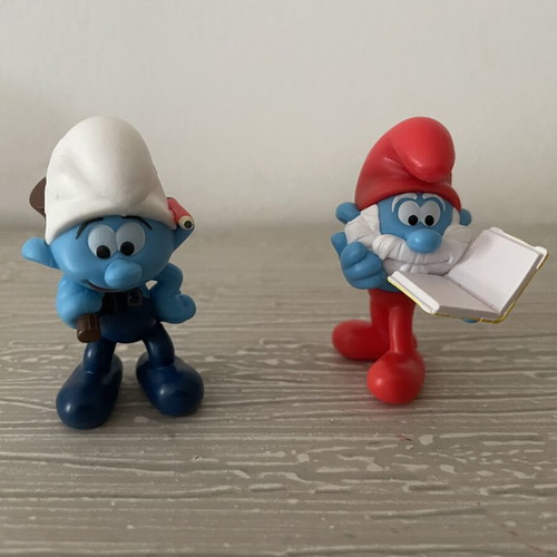 Giochi Preziosi The Smurfs figures like new, 5.5 cm, Babbastroumf and Xefteris