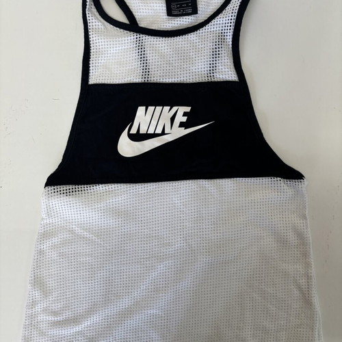 Nike white and black net gym top shirt XS like new