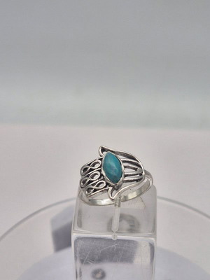 Turquoise Silver Plated Adjustable Ring new