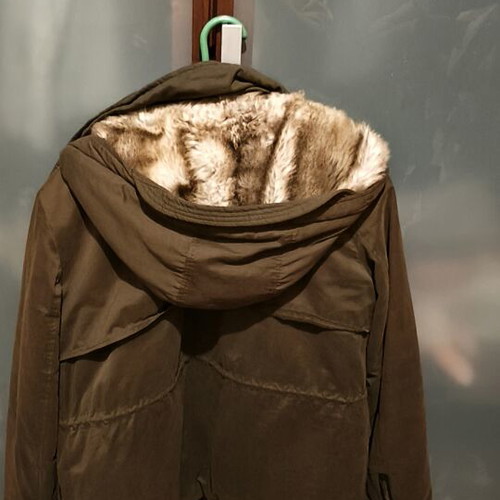 Women's Trafaluc parka jacket used, green, size M