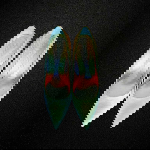 Γόβες κίτρινες μυτερές με ψηλό τακούνι Νο 41