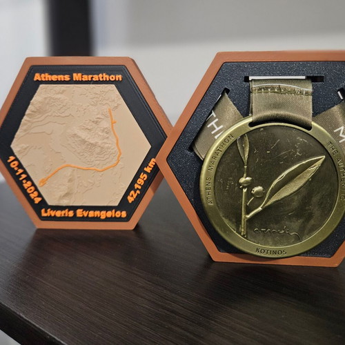 Hexagon Custom 3D Stand για μετάλλια και διαδρομές καινούργιο