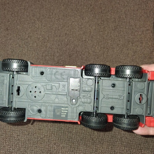 Set of remote control children's vehicles used, excavator and fire truck