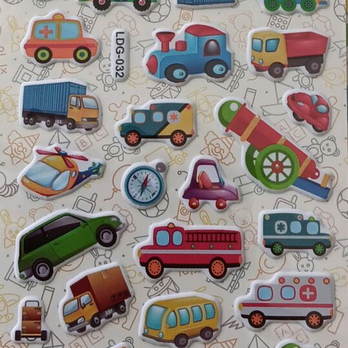 Children's stickers with transport vehicles theme new