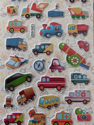 Children's stickers with transport vehicles theme new