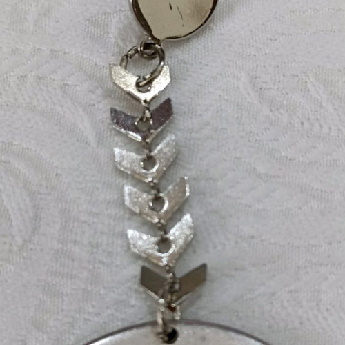 Silver earrings with black tassel like new