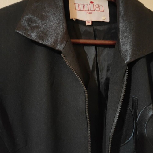 Vintage Mia Italy jacket used, size XL, black, two fabrics