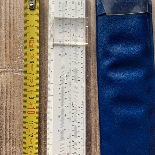 Logarithmic slide rule used