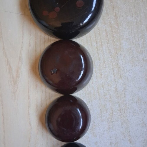 Japanese lacquer bowls set of 4 used