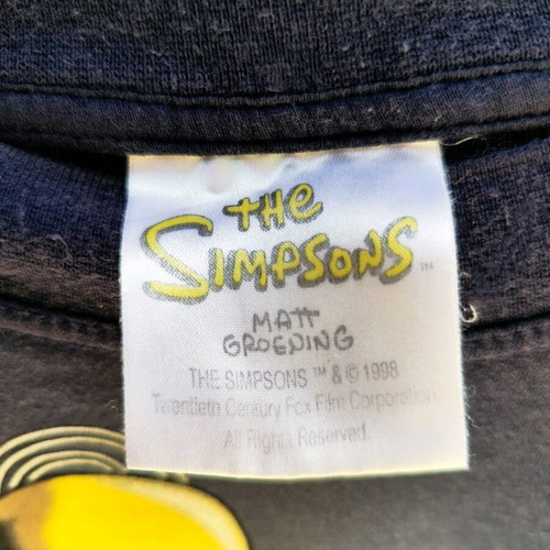 The Simpsons Men in Black t-shirt used, collectible vintage 90s