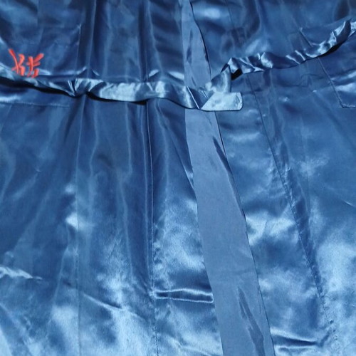 Women's satin kimono robe L/XL blue with embroidery like new