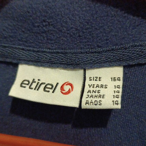Etirel fleece shirt like new, blue, for 14 years old