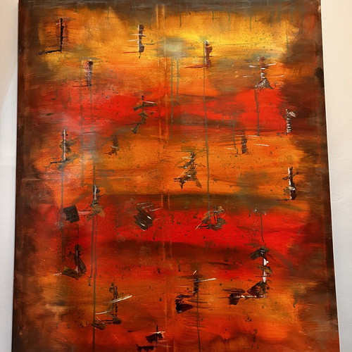 Handmade painting inspired by dirty realism (Bouskovski) 1.20m x 1.00m new