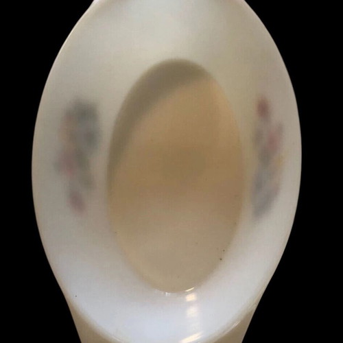 White serving dishes used, oval with lid and large bowl with floral design