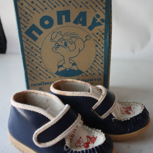 Popeye children's shoes new, 1970s decade