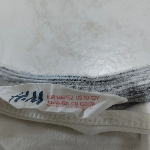 H&M layered girl's t-shirt 146-152, like new, grey and white