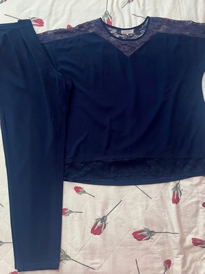 Zhenzi women's set (blouse & pants) used, blue