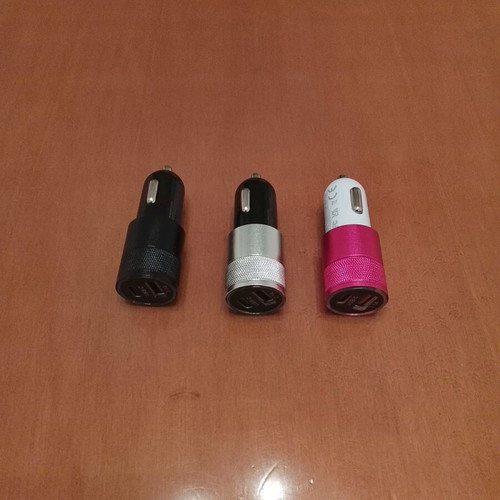 Car chargers new in three colors with USB and type c ports