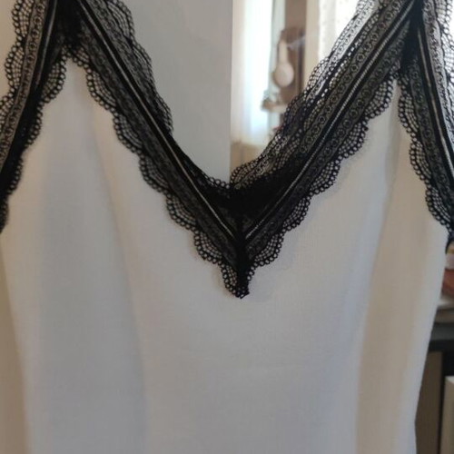 Zara white lingerie-style top like new, size S