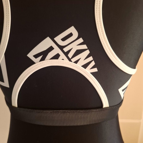 DKNY swimsuit top new with tag, size S-M, black and white
