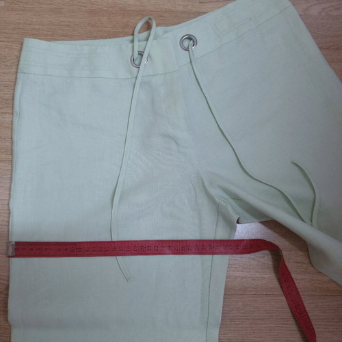Marks & Spencer linen pants in light pistachio, like new, size 14 UK