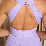 Pleated maxi dress lilac new with twisted design and cups