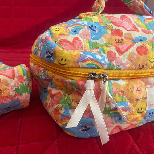 Set of three toiletry bags new, multicolored, various sizes
