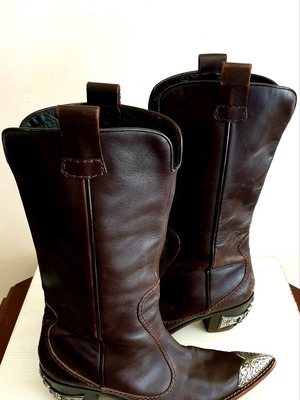 Μπότες Vicini di Giuseppe Zanotti vintage δερμάτινες, νούμερο 38.5, καφέ
