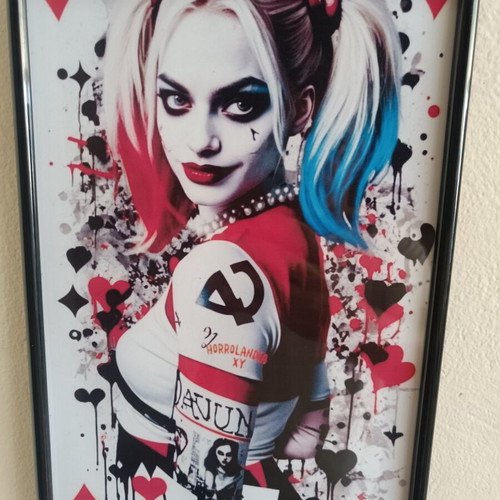 Harley Quinn decorative framed print like new