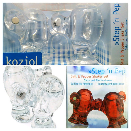 Step 'n Pep Salt and Pepper Shaker Set by Koziol Germany new