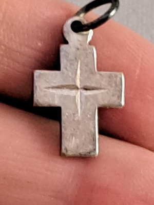 Vintage silver cross with hallmark used