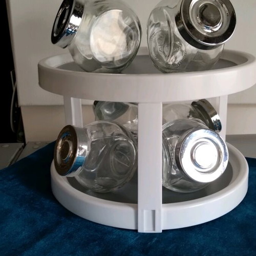 Two-tier rotating spice rack with 8 jars new