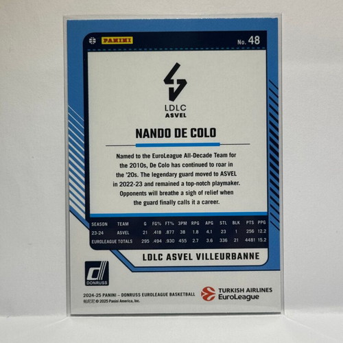 Panini Donruss Euroleague Card Nando De Colo #48 Press Proof new 2024-25