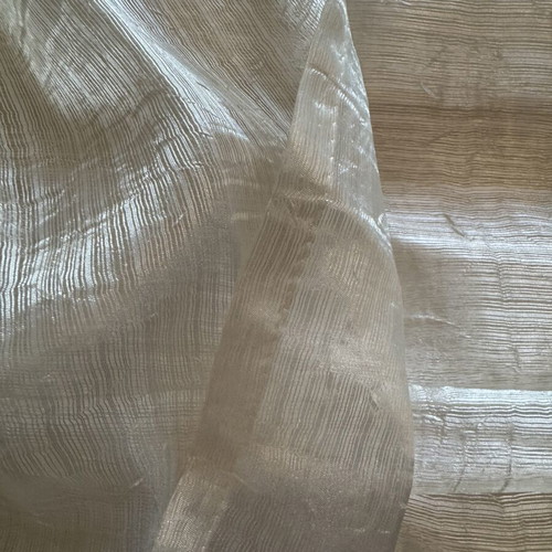 Luxury organza curtain ecru/champagne 220x700 cm like new with hooks