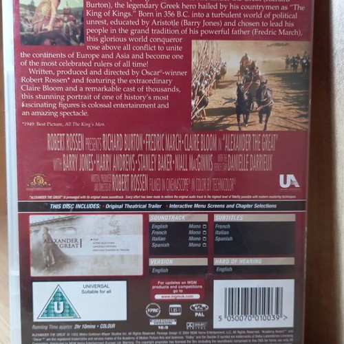 Alexander the Great DVD like new with English subtitles