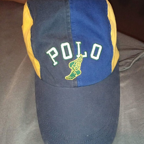 Ralph Lauren Polo baseball cap size XL like new, blue with yellow panels