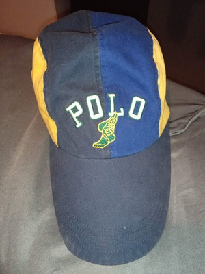 Ralph Lauren Polo baseball cap size XL like new, blue with yellow panels