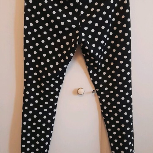 Maternity pants polka dot black white size 38 like new, 50s style