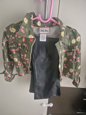 Set of pants and jacket for 2 years like new, leather pants
