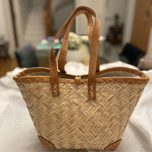 Summer Handbag new, straw with leather details and straps